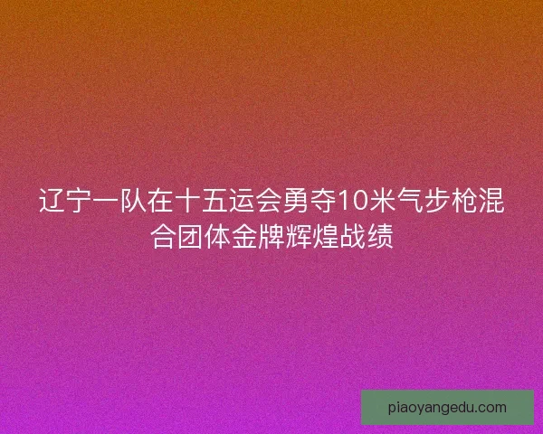 辽宁一队在十五运会勇夺10米气步枪混合团体金牌辉煌战绩 辽宁一队在十五运会勇夺10米气步枪混合团体金牌辉煌战绩