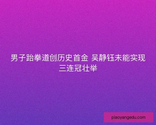 男子跆拳道创历史首金 吴静钰未能实现三连冠壮举 男子跆拳道创历史首金 吴静钰未能实现三连冠壮举